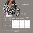 White and black Leopard Print Satin Shirt – Elegant Statement Look