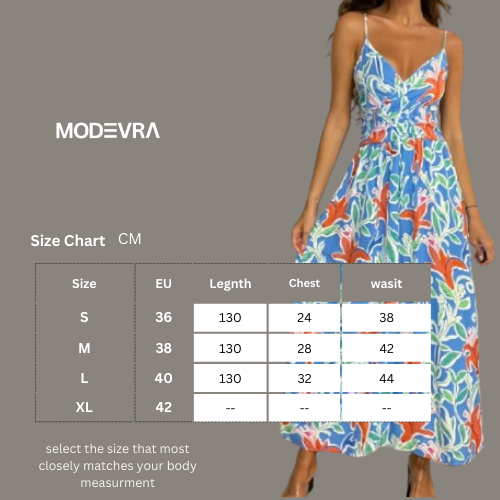 Sky-Blue summer dress with delicate floral prints