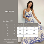 Blue & White Printed Maxi Dress