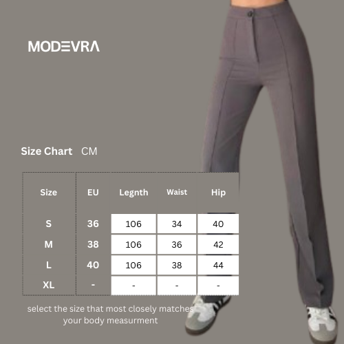 High-Waist Straight Cotton Pants