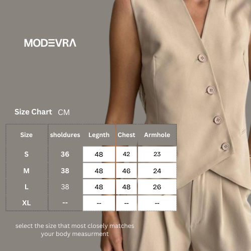 Beige Vest With a V-neck