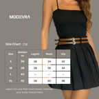 Black Pleated Mini Skirt with Double Belt