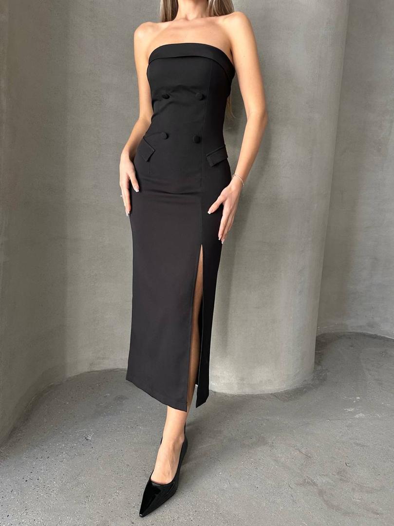 Black Strapless Blazer Dress