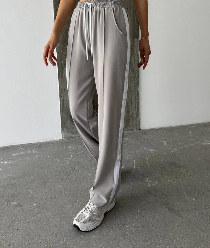 Gray Sport Pants with White stripes