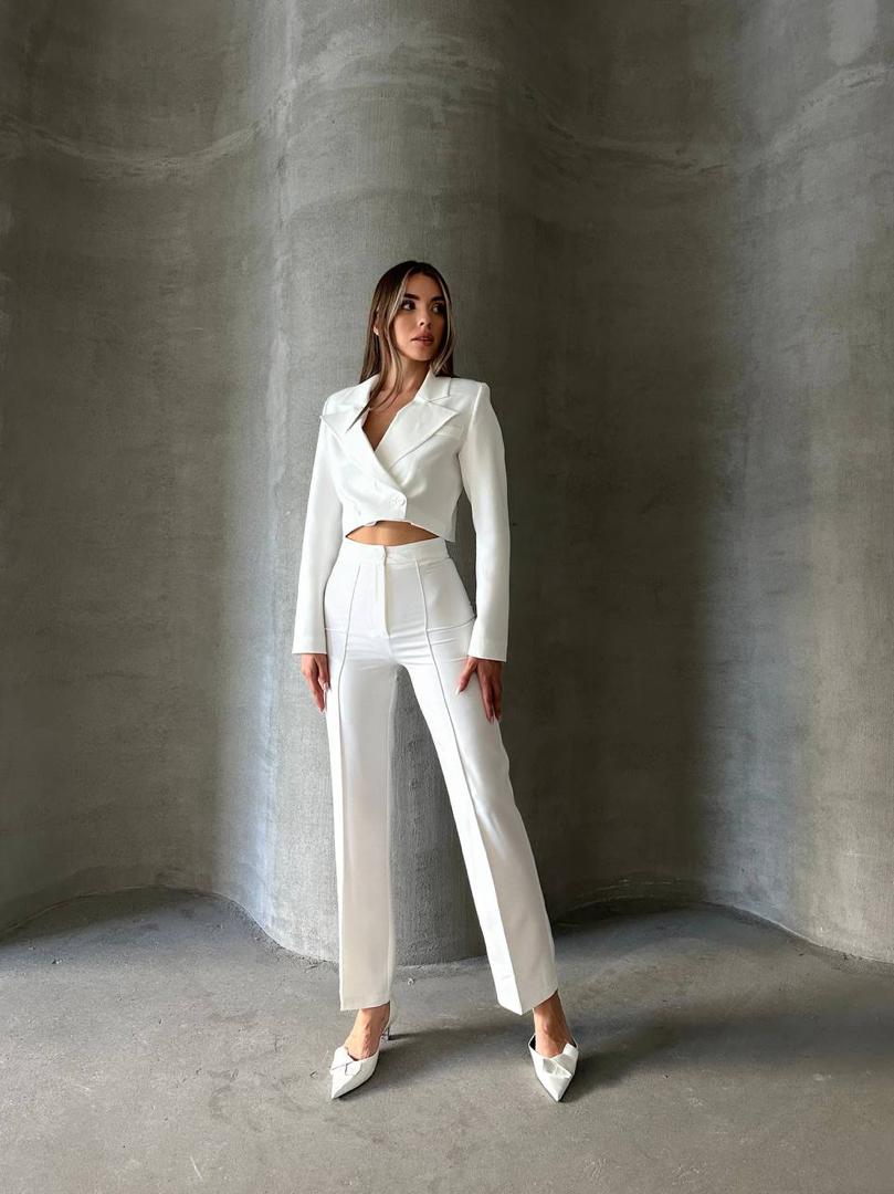 High-Waist Straight Cotton Pants