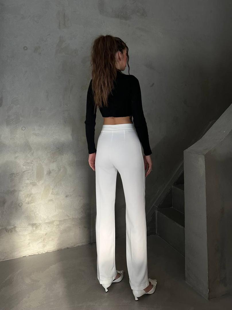 High-Waist Straight Cotton Pants