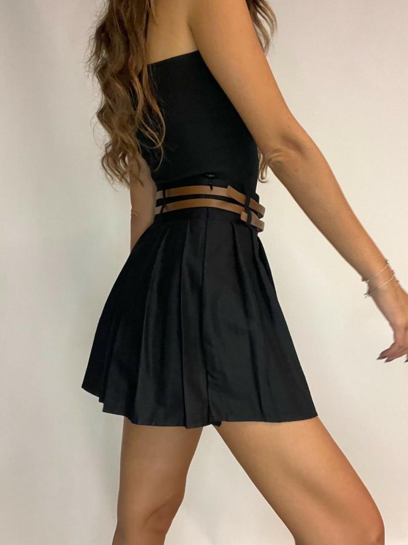 Short Black Pleated Skirt