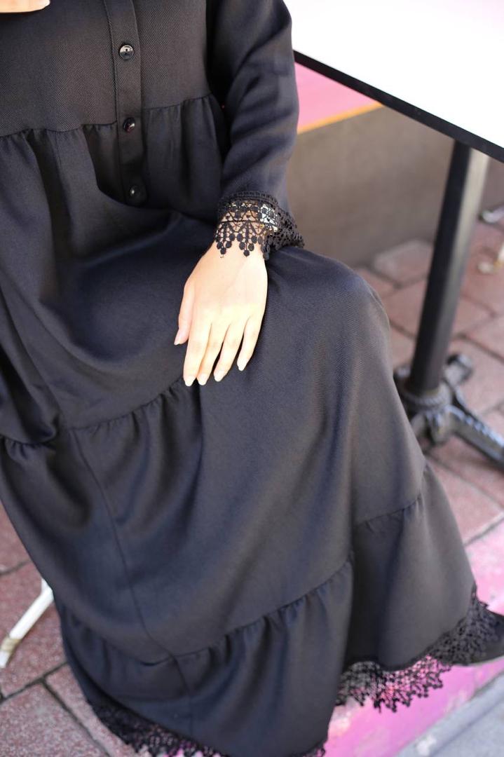 Black Long Layered Dress
