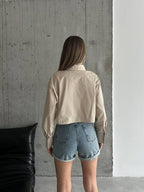 Beige Cropped Shirt