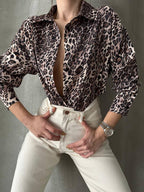 Tiger Print Satin Shirt