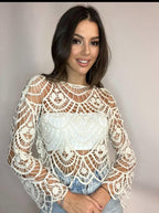 Off-White Crochet Lace Top