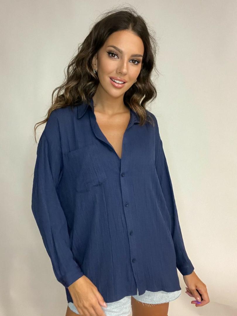 Dark-Blue Cotton Shirt