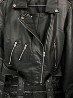 Black Leather Bomber Jacket
