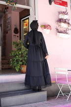 Black Long Layered Dress