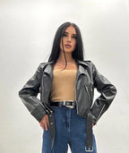 Black Leather Bomber Jacket
