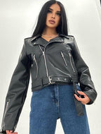 Black Leather Bomber Jacket